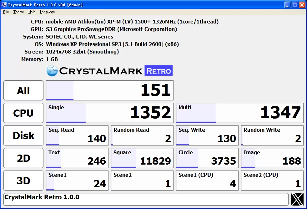 基准测试工具CrystalMark Retro v2.0.6 正式版-系统达人
