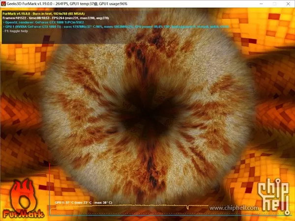 显卡压力测试软件 FurMark v1.39.2 汉化绿色版-系统达人
