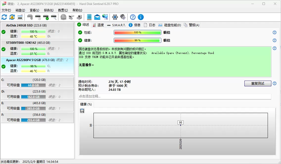硬盘哨兵 Hard Disk Sentinel v6.30 破解版-系统达人